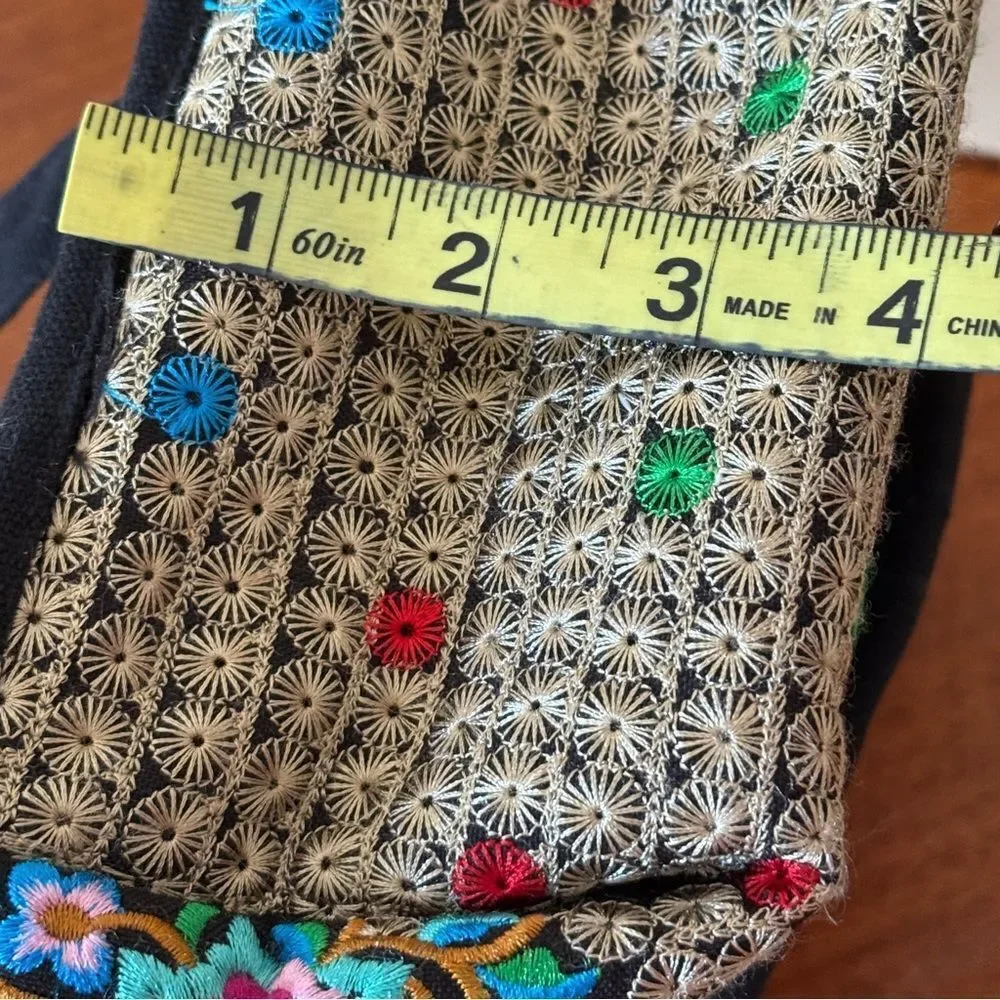 Canvas Multicolor Spanish Style Embroidered Backpack with Floral Embroidery
